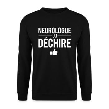 Neurologue qui déchire meilleur neurologue humour - Sweat-shirt Unisexe - noir - Devant - Alina (178cm) & Michal (187cm)