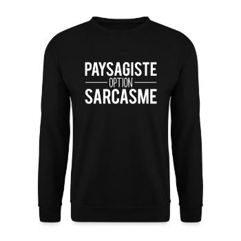 Paysagiste option sarcasme cadeau paysagiste - Sweat-shirt Unisexe - noir - Devant - Alina (178cm) & Michal (187cm)