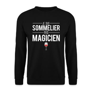 Je suis sommelier pas magicien métier vin humour - Sweat-shirt Unisexe - noir - Devant - Alina (178cm) & Michal (187cm)