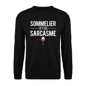 Sommelier option sarcasme blague sommelier - Sweat-shirt Unisexe - noir - Devant - Alina (178cm) & Michal (187cm)