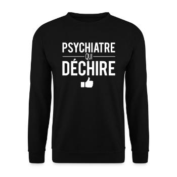 Psychiatre qui déchire meilleur psychiatre humour - Sweat-shirt Unisexe - noir - Devant - Alina (178cm) & Michal (187cm)