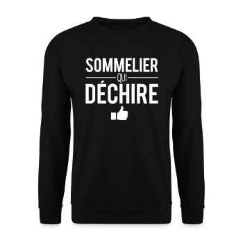 Sommelier qui déchire meilleur sommelier humour - Sweat-shirt Unisexe - noir - Devant - Alina (178cm) & Michal (187cm)