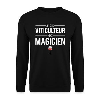 Je suis viticulteur pas magicien vigne métier vin - Sweat-shirt Unisexe - noir - Devant - Alina (178cm) & Michal (187cm)