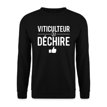 Cadeau viticulteur qui déchire métier vin vigne - Sweat-shirt Unisexe - noir - Devant - Alina (178cm) & Michal (187cm)