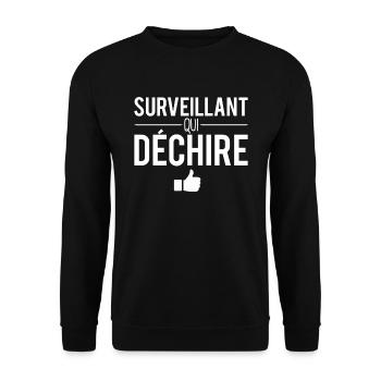 Surveillant qui déchire meilleur surveillant - Sweat-shirt Unisexe - noir - Devant - Alina (178cm) & Michal (187cm)