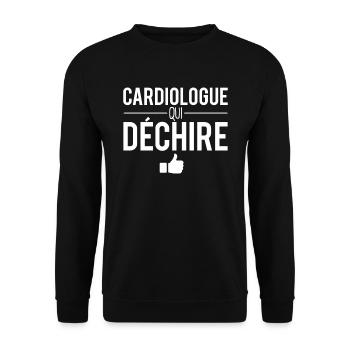 Cardiologue qui déchire blague cardiologue humour - Sweat-shirt Unisexe - noir - Devant - Alina (178cm) & Michal (187cm)