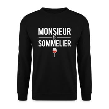 Monsieur le sommelier métier vin humour - Sweat-shirt Unisexe - noir - Devant - Alina (178cm) & Michal (187cm)