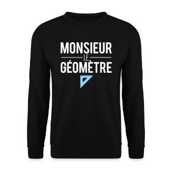 Monsieur le géomètre métier géomètre humour - Sweat-shirt Unisexe - noir - Devant - Alina (178cm) & Michal (187cm)