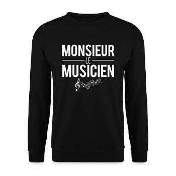 Monsieur le musicien blague musicien humour - Sweat-shirt Unisexe - noir - Devant - Alina (178cm) & Michal (187cm)