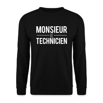 Monsieur le technicien blague métier technicien - Sweat-shirt Unisexe - noir - Devant - Alina (178cm) & Michal (187cm)