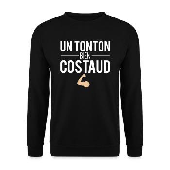 Tonton bien costaud cadeau tonton humour - Sweat-shirt Unisexe - noir - Devant - Alina (178cm) & Michal (187cm)