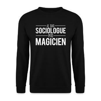 Je suis sociologue pas magicien métier sociologie - Sweat-shirt Unisexe - noir - Devant - Alina (178cm) & Michal (187cm)