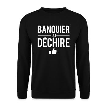 Banquier qui déchire meilleur banquier humour - Sweat-shirt Unisexe - noir - Devant - Alina (178cm) & Michal (187cm)