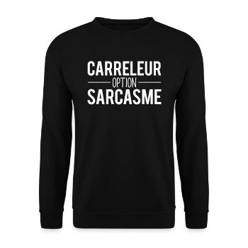Carreleur option sarcasme cadeau carreleur humour - Sweat-shirt Unisexe - noir - Devant - Alina (178cm) & Michal (187cm)