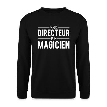 Je suis directeur pas magicien directeur humour - Sweat-shirt Unisexe - noir - Devant - Alina (178cm) & Michal (187cm)