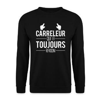 Carreleur qui a toujours raison carreleur humour - Sweat-shirt Unisexe - noir - Devant - Alina (178cm) & Michal (187cm)