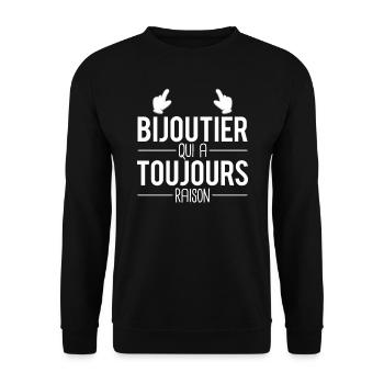 Bijoutier qui a toujours raison cadeau bijoutier - Sweat-shirt Unisexe - noir - Devant - Alina (178cm) & Michal (187cm)