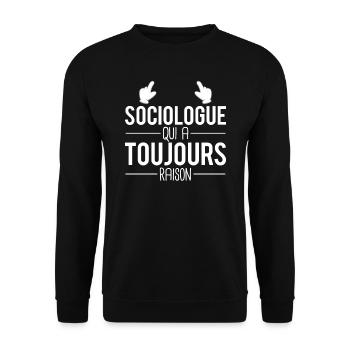 Sociologue qui a toujours raison sociologie humour - Sweat-shirt Unisexe - noir - Devant - Alina (178cm) & Michal (187cm)