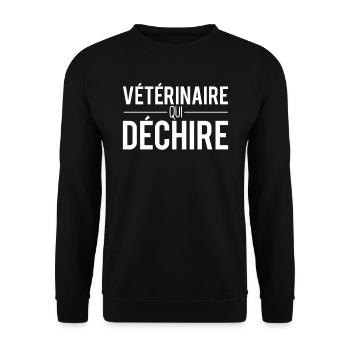 Vétérinaire qui déchire cadeau vétérinaire humour - Sweat-shirt Unisexe - noir - Devant - Alina (178cm) & Michal (187cm)