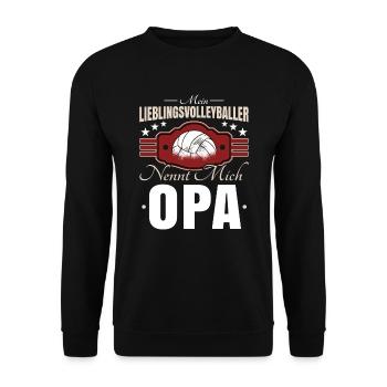 Volleyball Opa - Unisex Pullover - Schwarz - Vorne - Alina (178cm) & Michal (187cm)