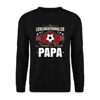 Fußball Papa - Unisex Pullover - Schwarz - Vorne - Alina (178cm) & Michal (187cm)