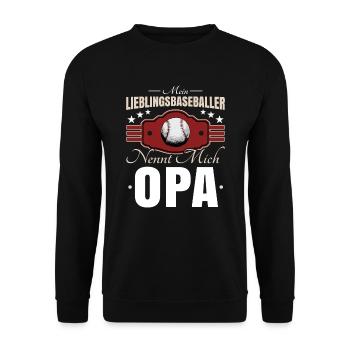 Baseball Opa - Unisex Pullover - Schwarz - Vorne - Alina (178cm) & Michal (187cm)