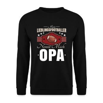 Football Opa - Unisex Pullover - Schwarz - Vorne - Alina (178cm) & Michal (187cm)