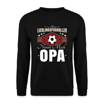 Fußball Opa - Unisex Pullover - Schwarz - Vorne - Alina (178cm) & Michal (187cm)