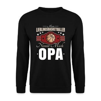 Basketball Opa - Unisex Pullover - Schwarz - Vorne - Alina (178cm) & Michal (187cm)