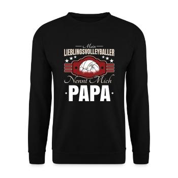 Volleyball Papa - Unisex Pullover - Schwarz - Vorne - Alina (178cm) & Michal (187cm)