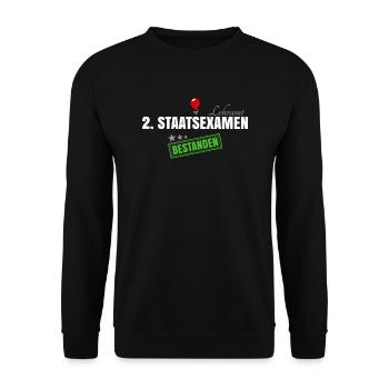 2. Staatsexamen Lehramt - Unisex Pullover - Schwarz - Vorne - Alina (178cm) & Michal (187cm)