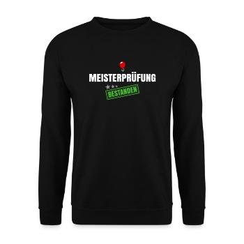 Meisterprüfung Bestanden - Unisex Pullover - Schwarz - Vorne - Alina (178cm) & Michal (187cm)