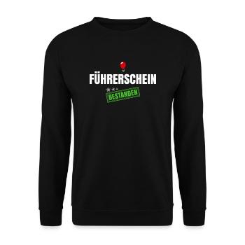 Führerschein Bestanden - Unisex Pullover - Schwarz - Vorne - Alina (178cm) & Michal (187cm)