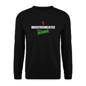 Industriemeister Bestanden - Unisex Pullover - Schwarz - Vorne - Alina (178cm) & Michal (187cm)