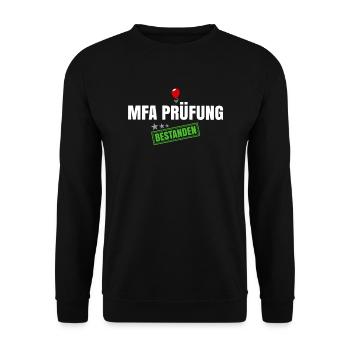 MFA Bestanden - Unisex Pullover - Schwarz - Vorne - Alina (178cm) & Michal (187cm)