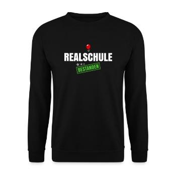 Realschule Bestanden - Unisex Pullover - Schwarz - Vorne - Alina (178cm) & Michal (187cm)