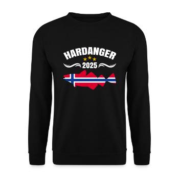 Norwegen Angeln 2025 Hardanger - Unisex Pullover - Schwarz - Vorne - Alina (178cm) & Michal (187cm)