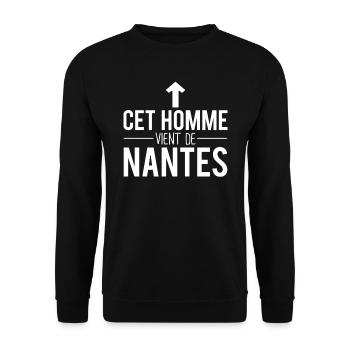 Cet homme vient de nantes habitant nantes humour - Sweat-shirt Unisexe - noir - Devant - Alina (178cm) & Michal (187cm)