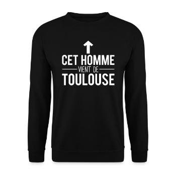 Cet homme vient de toulouse toulousain ville - Sweat-shirt Unisexe - noir - Devant - Alina (178cm) & Michal (187cm)