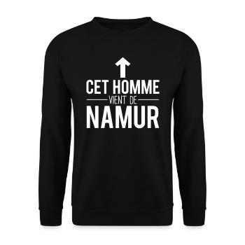 Cet homme vient de namur namurois belgique - Sweat-shirt Unisexe - noir - Devant - Alina (178cm) & Michal (187cm)