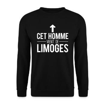 Cet homme vient de limoges habitant limoges - Sweat-shirt Unisexe - noir - Devant - Alina (178cm) & Michal (187cm)