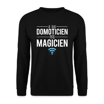 Je suis domoticien pas magicien métier - Sweat-shirt Unisexe - noir - Devant - Alina (178cm) & Michal (187cm)