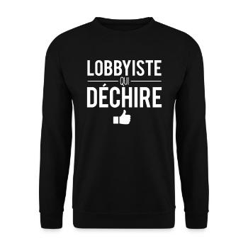 Lobbyiste qui déchire meilleur lobbyiste humour - Sweat-shirt Unisexe - noir - Devant - Alina (178cm) & Michal (187cm)