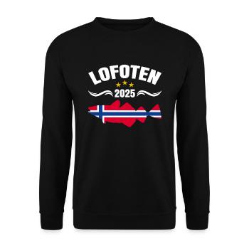 Lofoten Angeln - Unisex Pullover - Schwarz - Vorne - Alina (178cm) & Michal (187cm)