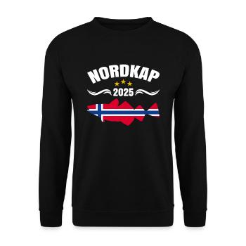 Norwegen Angeltour 2025 Nordkap - Unisex Pullover - Schwarz - Vorne - Alina (178cm) & Michal (187cm)