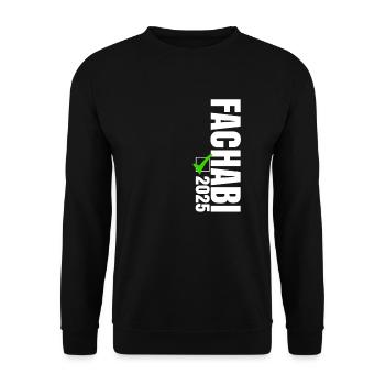 Fachabi Bestanden 2025 - Unisex Pullover - Schwarz - Vorne - Alina (178cm) & Michal (187cm)