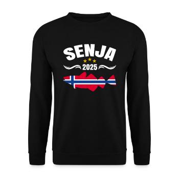 Senja Norwegen Angeltour 2025 - Unisex Pullover - Schwarz - Vorne - Alina (178cm) & Michal (187cm)