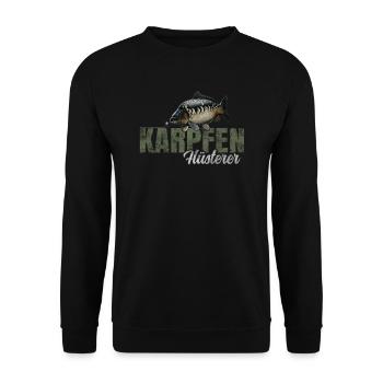 Karpfen Flüsterer - Unisex Pullover - Schwarz - Vorne - Alina (178cm) & Michal (187cm)