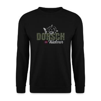 Dorsch Angeln Norwegen - Unisex Pullover - Schwarz - Vorne - Alina (178cm) & Michal (187cm)