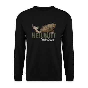 Heilbutt Flüsterer - Unisex Pullover - Schwarz - Vorne - Alina (178cm) & Michal (187cm)